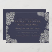 Vintage Spitzen-Bridal-Dusche Einladung (Vorne/Hinten)