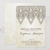 Vintage Spitzen-Bridal-Dusche Einladungen (Vorne/Hinten)