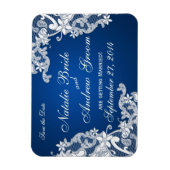 Vintage-Spitzen-Design Save-the-Date Magnet (Vertikal)