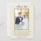 Vintage Spitzen Elegantes Foto Hochzeit Dankeskarte (Vorderseite)