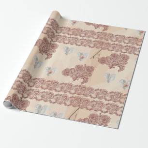 Vintage Spitzen Floral Elegantes Geschenk Wrap Geschenkpapier