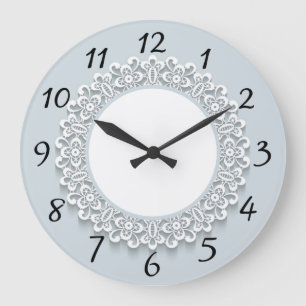 Vintage Spitzen Große blaue graue Uhr