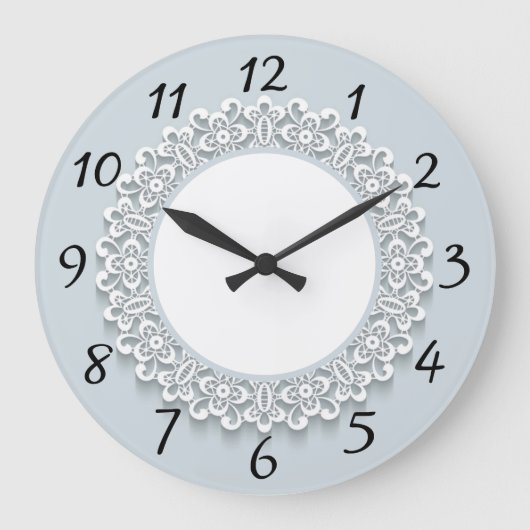 Vintage Spitzen Große blaue graue Uhr (Vorderseite)