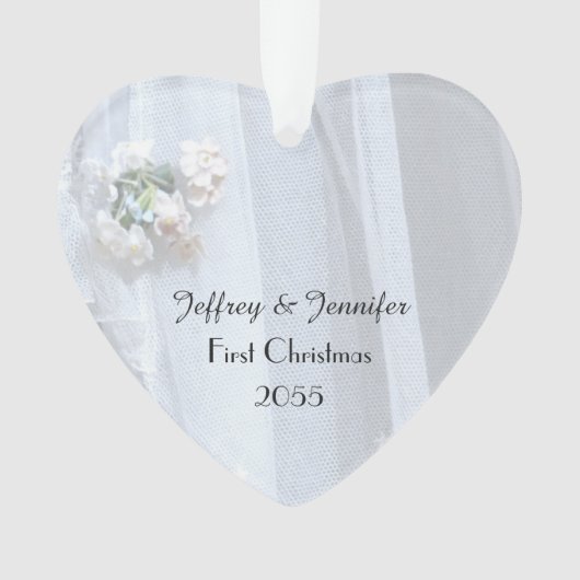 Vintage Spitzen-Herzdekoration, Personalisiert Ornament (Vorderseite)