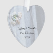 Vintage Spitzen-Herzdekoration, Personalisiert Ornament (Vorderseite)