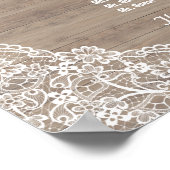 Vintage Spitzen-Hochzeitskarte Poster (Ecke)