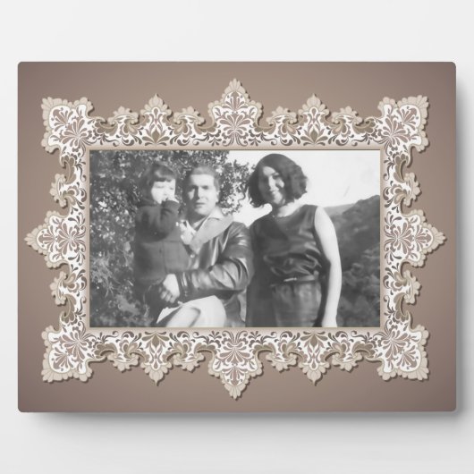 Vintage-Spitzen-Kunstplakette Fotoplatte (Vorderseite)