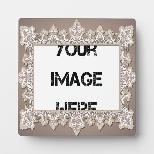 Vintage-Spitzen-Kunstplakette Fotoplatte (Vorderseite)