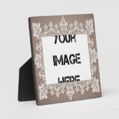 Vintage-Spitzen-Kunstplakette Fotoplatte (Vorderseite)