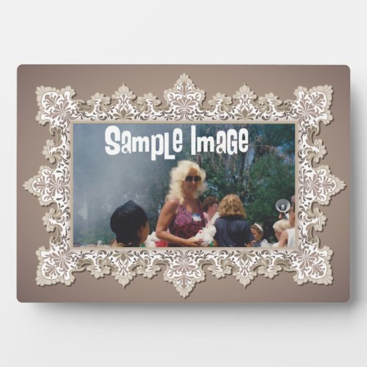Vintage-Spitzen-Kunstplakette Fotoplatte (Vorderseite)