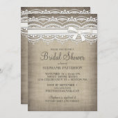 Vintage Spitzen & Linen Rustikale Eleganz Brautpar Einladung (Vorne/Hinten)