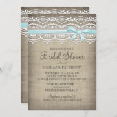 Vintage Spitzen & Linen Rustikale Eleganz Brautpar Einladung (Vorne/Hinten)