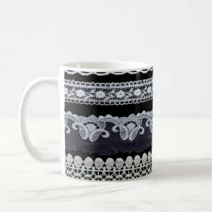 Vintage Spitzen-Linie, Zierleisten (echte Spitzen) Kaffeetasse
