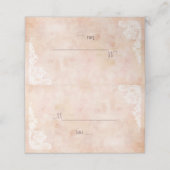 Vintage Spitzen-Rose Alte Papierhochzeit Platzkarte (Außenseite Aufgefaltet)