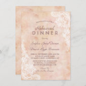 Vintage Spitzen-Rose Alte Probe Abendessen Einladung (Vorne/Hinten)