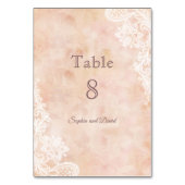 Vintage Spitzen-Rose Alte Tischnummer (Rückseite)