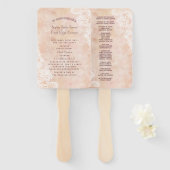 Vintage Spitzen-Rose Altes Hochzeitsprogramm Fächer (Vorne und Hinten)