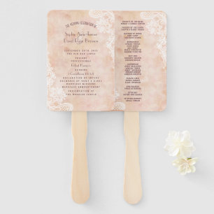 Vintage Spitzen-Rose Altes Hochzeitsprogramm Fächer