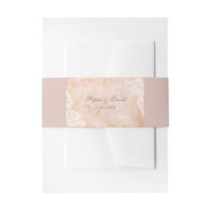 Vintage Spitzen-Rose Altes Papier Hochzeit Einladungsbanderole