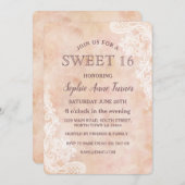 Vintage Spitzen-Rose Altpapier SWEET 16 Einladung (Vorne/Hinten)