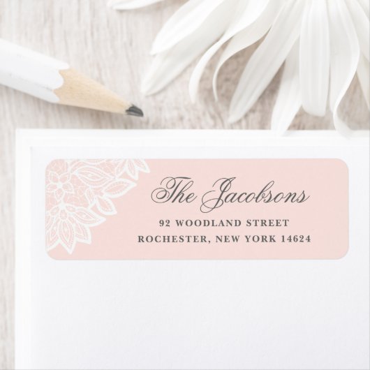 Vintage Spitzen-Rücksendeadressen-Aufkleber (Insitu)