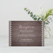 Vintage Spitzen rustikale Hochzeitskarte Einladung (Stehend Vorderseite)