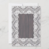 Vintage Spitzen Rustikale Holzcreme Pink Blume Hoc Einladung (Rückseite)