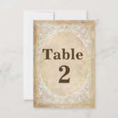 Vintage Spitzen Rustikale Romantische Tischnummer  (Vorderseite)