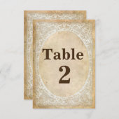 Vintage Spitzen Rustikale Romantische Tischnummer (Vorne/Hinten)