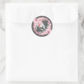 Vintage Spitzen Santa Birds Runder Aufkleber (Tasche)
