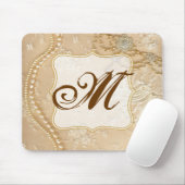 Vintage Spitzen-Schmuckmonogramm-Mauspad Mousepad (Mit Mouse)