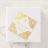 Vintage Spitzen-Taufe danke Geschenkanhänger (Mit Box)