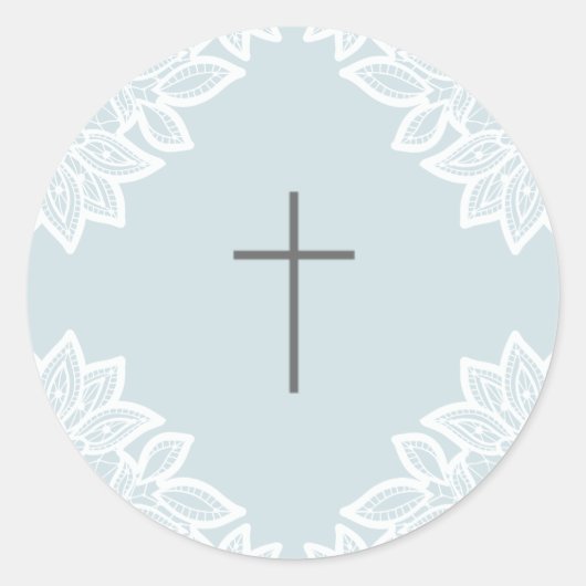 Vintage Spitzen-Taufkleber Runder Aufkleber (Vorderseite)