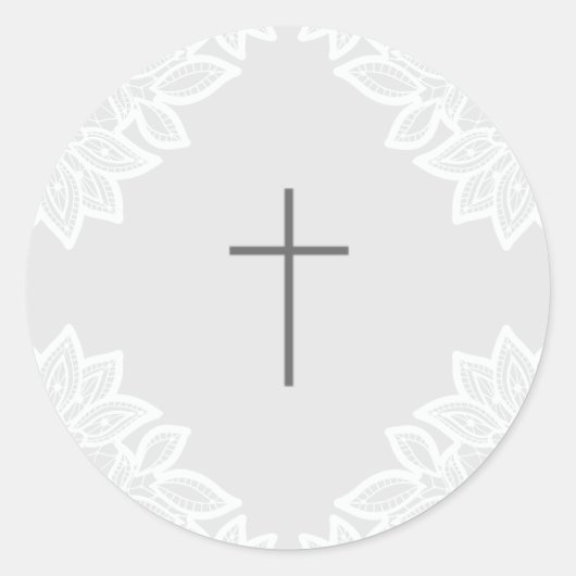 Vintage Spitzen-Taufkleber Runder Aufkleber (Vorderseite)