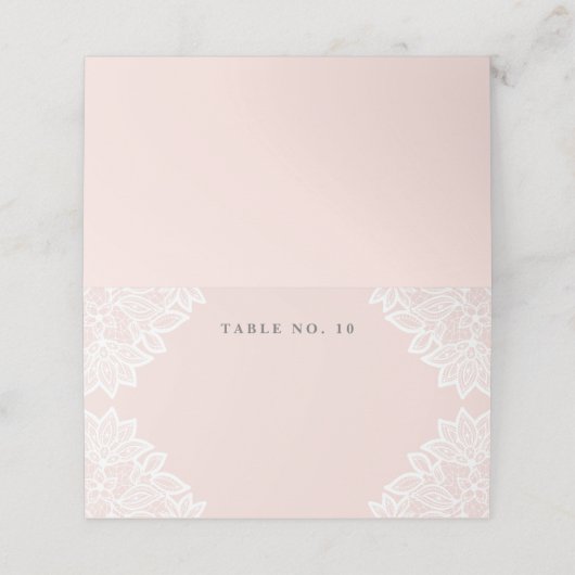 Vintage Spitzen-Taufzelt-Platzkarten Platzkarte (Außenseite Aufgefaltet)