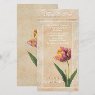 Vintage Spitzen Tulips Beileid Vielen Dank Foto-Ka Dankeskarte