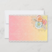 Vintage Spitzen und Blume RSVP Karte (Rückseite)