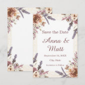 Vintage Spitzen und Botanisches Save the Date gepr (Vorne/Hinten)