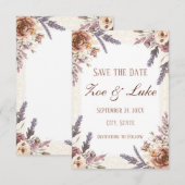 Vintage Spitzen und Botanisches Save the Date gepr (Vorne/Hinten)