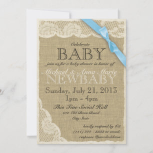 Vintage Spitzen- und Bow-Babydusche Einladung