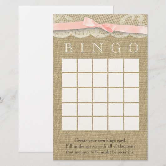 Vintage Spitzen- und Bow-Duschbingo (Vorne/Hinten)