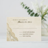 Vintage Spitzen- und Bugempfindlichkeit RSVP Karte (Stehend Vorderseite)