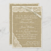 Vintage Spitzen und Burlap Einladung (Vorne/Hinten)
