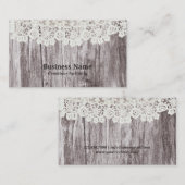 Vintage Spitzen- und Holzschmuck Visitenkarte (Vorne/Hinten)