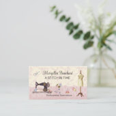 Vintage Spitzen- und Nähartikel Seamstress Visitenkarte (Stehend Vorderseite)