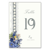 Vintage Spitzen und Perlen Tischnummer (Rückseite)