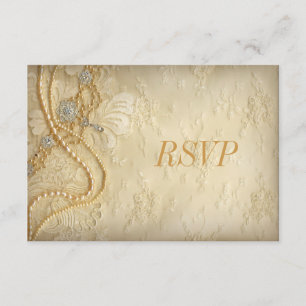 Vintage Spitzen und Perlen UAWG RSVP Karte