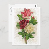 Vintage Spitzen und Rose Postkarte (Vorne/Hinten)