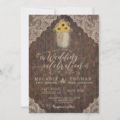 Vintage Spitzen und Sonnenblumen Hochzeitseinladun Einladung (Vorderseite)