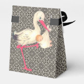 Vintage Spitzen- und Stork-Baby-Dusche Geschenkschachtel (Rückseite)